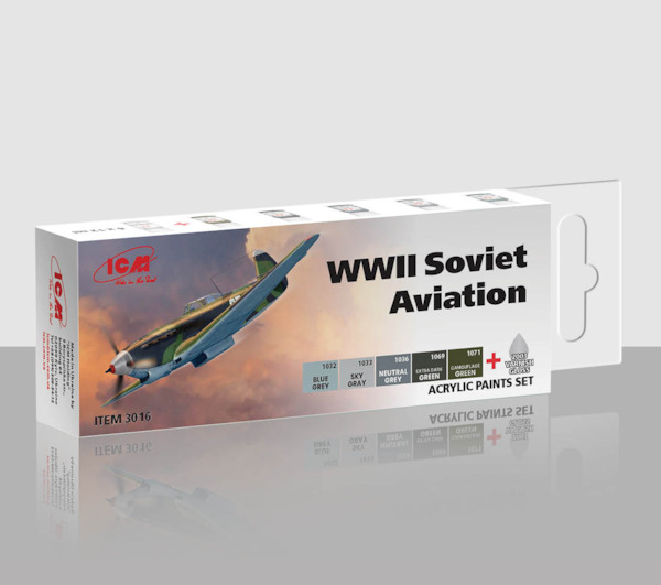 WWII Soviet Aviation Acrylic paint set (6 bottles) ICM3016