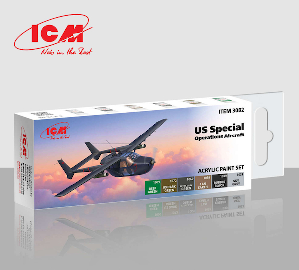 US Special Operations Aircraft (O2 and onvader) Acrylic paint set (6 bottles) ICM3082