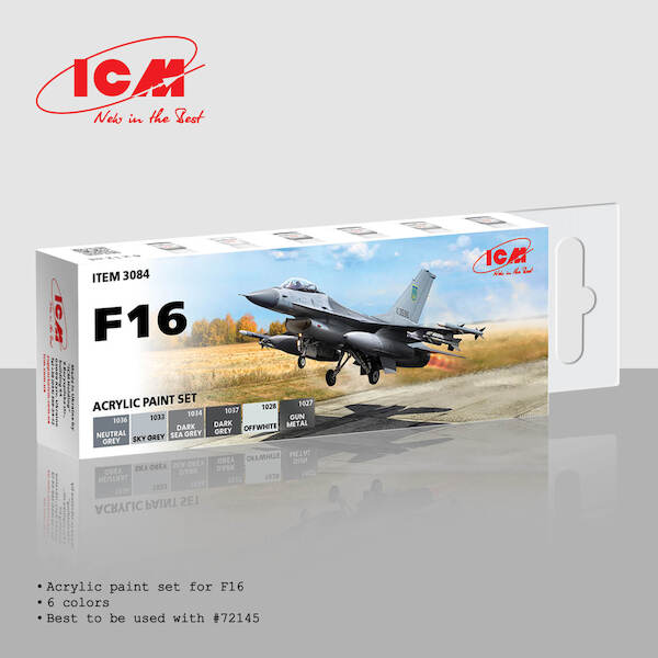 F16 Acrylic paint set (6 bottles) ICM3084
