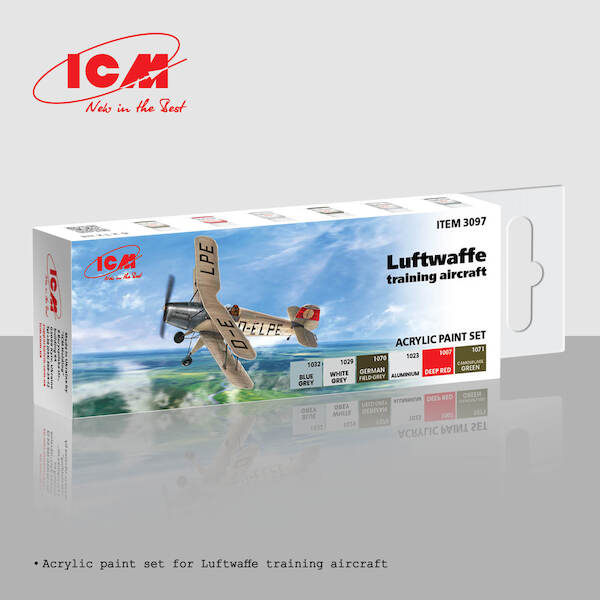 Acrylic paint set for Luftwaffe training aircraft (6 bottles)  ICM3097