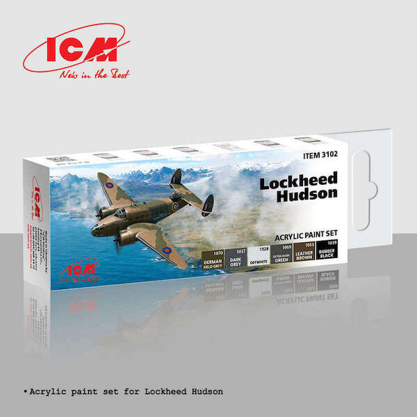 Lockheed Hudson Acrylic paint set  (6 bottles)  ICM3102