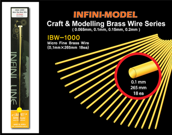 Micro fine brass wire (0,1mm) 18 strands of 265mm ibw-1000