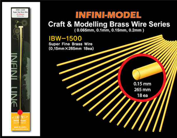 Super fine brass wire (0,15mm) 18 strands of 265mm  ibw-1500