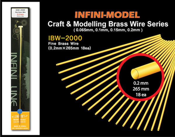 Fine brass wire (0,2mm) 18 strands of 265mm  ibw-2000