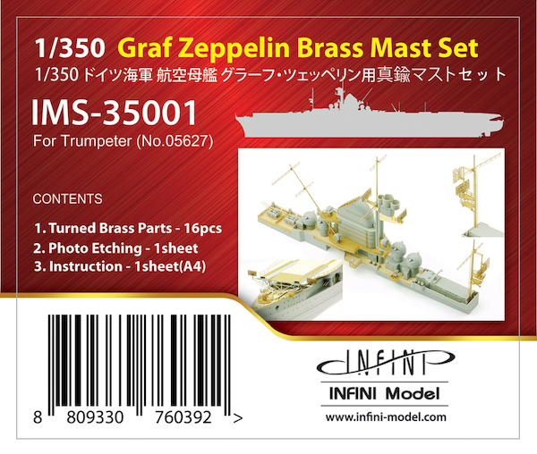 German Aircraft Carrier Graf Zeppelin Brass Mast Set  IMS-35001