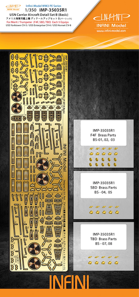 US Aircraft Carrier Detail set B (Basic) for F4F Wildcat , SBD Dauntless and TBD Devastator on USS Enterprise and Yorktown (Trumpeter)  IMP-35035R1