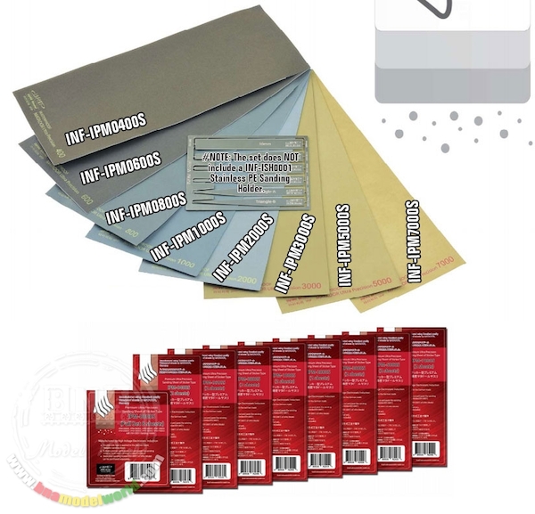 Sanding sheet of sticker type: Super Fine 1000 grade  (2 sheets included)  IPM-1000S