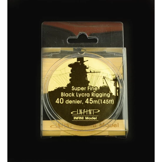 Super Fine 1/350 Black Rigging wire; 40 Denier 0,068mm, 45m IR0401B