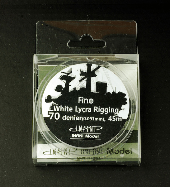 Fine 1/350 White Rigging wire; 70 Denier 0,091mm, 45m  IR0702W