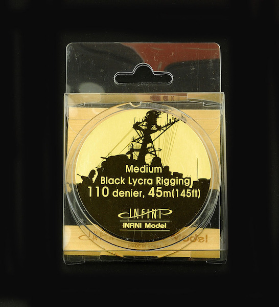 Medium 1/350 Black Rigging wire; 110 Denier 0,121mm, 45m IR1101B