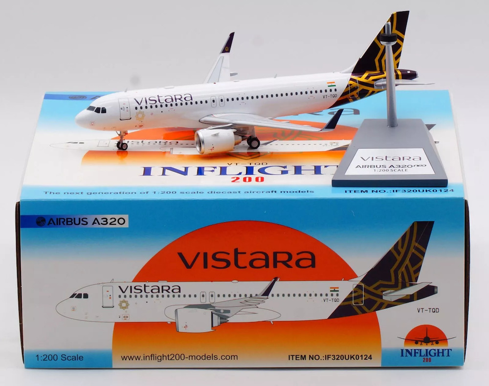 Inflight 200 IF320UK0124 Airbus A320neo Vistara VT-TQD Inflight 200 IF320UK0124 Airbus A320neo Vistara VT-TQD