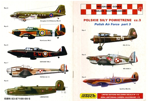 Polish AF part.3: PZL P11C, MS406, Spitfire MKIX, C47, Hurricane, Defiant, Po63-11, B24) 8387100005