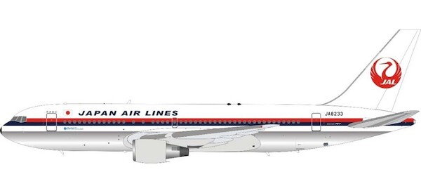 Boeing 767-200 JAL Japan Air Lines Polished JA8233. No Gear. Inflight condition only placed on stand. JF-767-2-FLT
