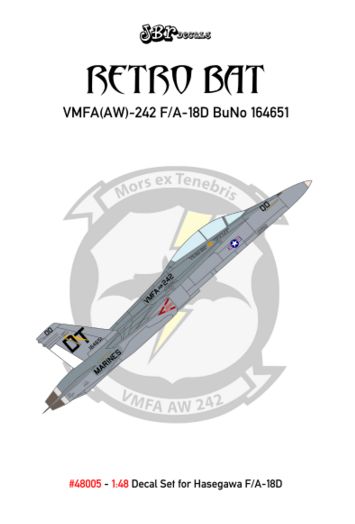Retro Bat, F/A18D BuNo164651 of the of VMFA(AW) 242 'Bats"  JBR48005