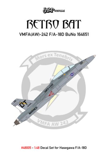 Retro Bat, F/A18D BuNo164651 of the of VMFA(AW) 242 'Bats" JBR48005