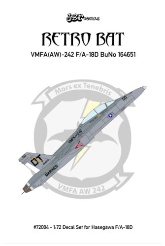 Retro Bat, F/A18D BuNo164651 of the of VMFA(AW) 242 'Bats"  JBR72004