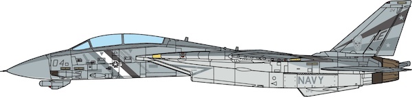 Grumman F14D Tomcat US Navy, /NE-104 VF-2 Bounty Hunters, 2002 JCW-72-F14-008