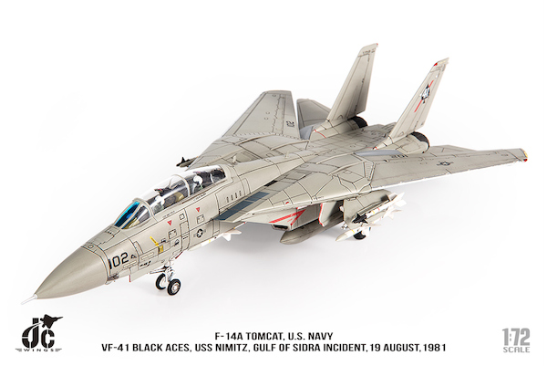 Grumman F14A Tomcat US Navy VF-41 Black Aces, USS Nimitz, Gulf of Sidra incident, August 19th, 1981 JCW-72-F14-017
