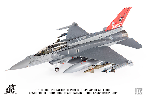 F16D Fighting Falcon Republic of Singapore Air Force, 425th Fighter Squadron, Peace Carvin II, 30th Anniversary, 2023  JCW-72-F16-023