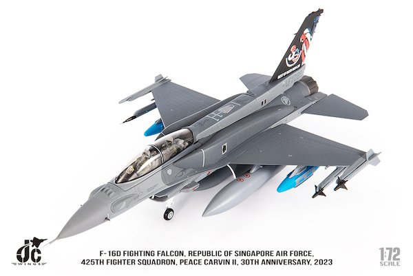 F16D Fighting Falcon Republic of Singapore Air Force, 425th Fighter Squadron, Peace Carvin II, 30th Anniversary, 2023  JCW-72-F16-024