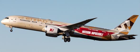 Boeing 787-9 Dreamliner Etihad Airways "MI Livery" A6-BLO Flaps Down SA4034A