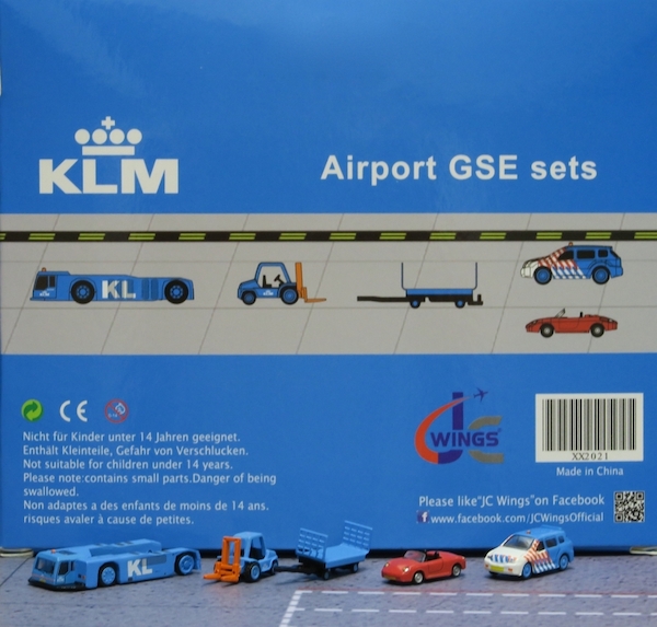 Airport GSE Sets KLM Paymover pushbacktruck, Forklift, Cart, 2 cars Set 1  XX2021