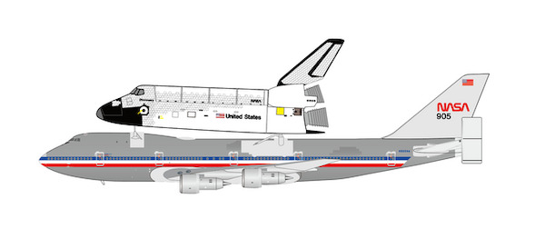 Boeing 747-100 NASA N905NA Polished with Space Shuttle XX40341