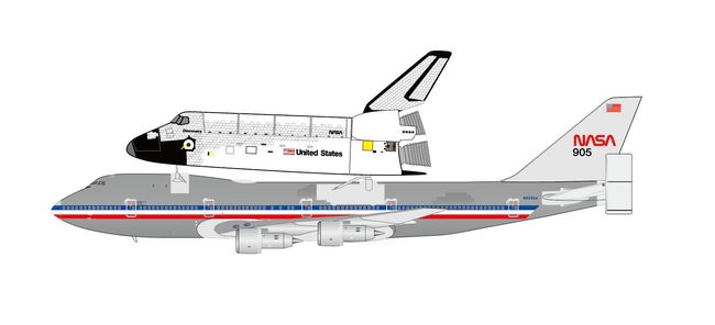 JC Wings XX40341 Boeing 747-100 NASA N905NA Polished with Space S