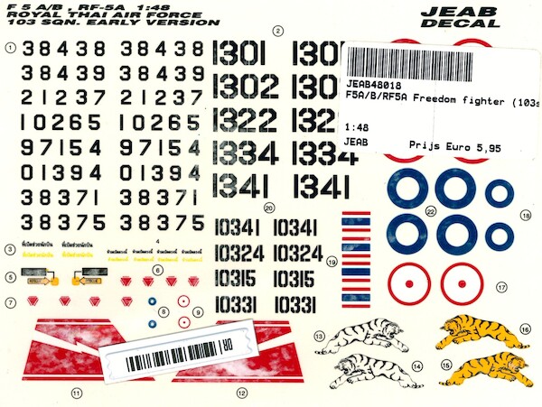 F5A/B/RF5A Freedom fighter (103sq Early version Royal Thai AF) JEAB48018