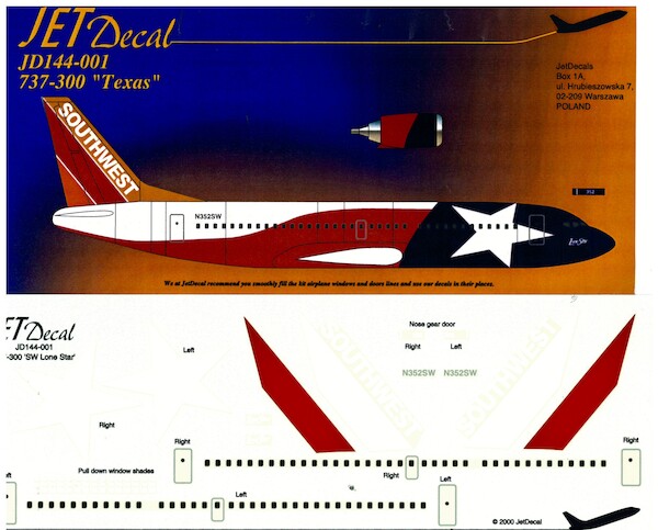 Boeing 737-300 (Southwest "Texas")  JD144-001