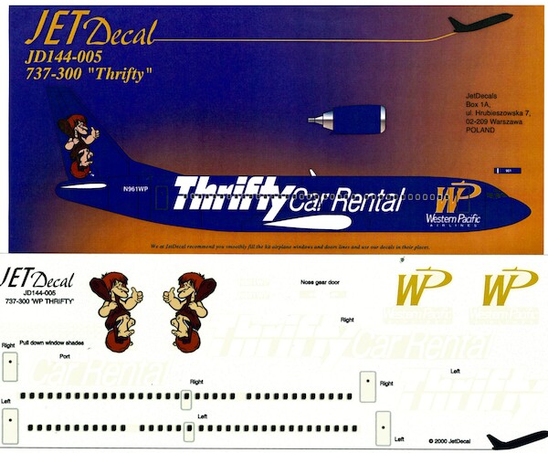 Boeing 737-300 (Western Pacific "Thrifty")  JD144-005