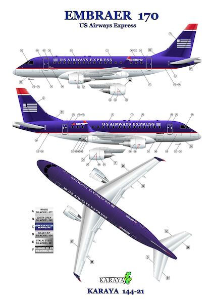 Embraer EMB170 (US Airways Express, Unioted Express) 144-21