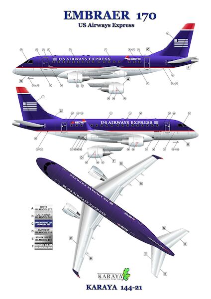 Embraer EMB170 (US Airways Express, Unioted Express)  144-21