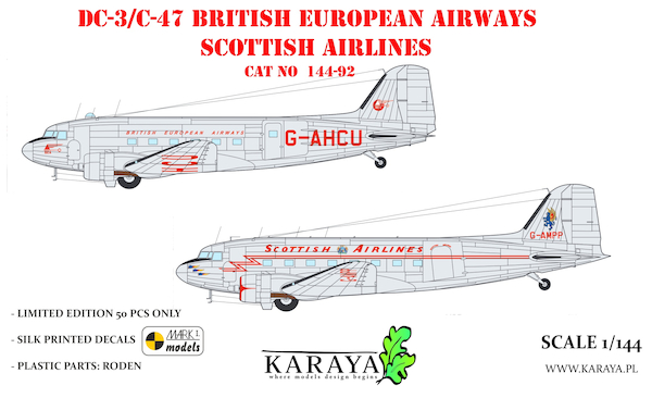 Douglas DC3/C47 (British European Airlways/Scottish Airlines) 144-92