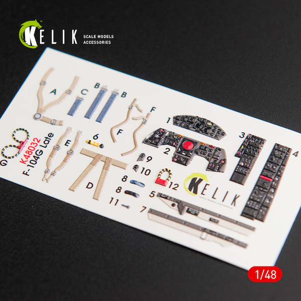 3D Interior Detail set F104G Starfighter late type (Hasegawa) k48032