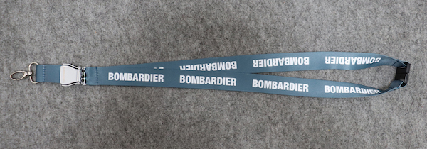 Lanyard with BOMBARDIER titles as 'mini-airlinebelt'  LAN-BOMBAR