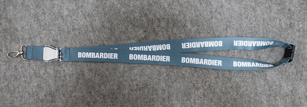 Lanyard with BOMBARDIER titles as 'mini-airlinebelt' LAN-BOMBAR