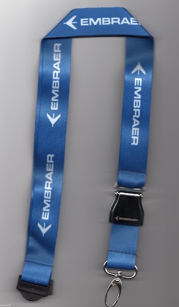 Lanyard with EMBRAER titles as 'mini-airlinebelt' LAN-emb