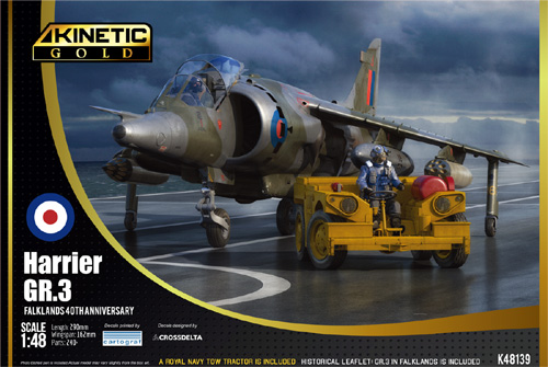 Harrier GR3 Falklands 40th Anniversary. Incl Royal Navy Tow tractor K48139