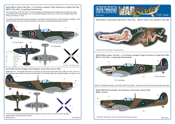 Spitfire MKIX"Tolly Hello, and mkVIII "Pauline" kw132023
