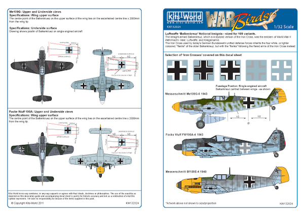 Luftwaffe 'balkenkreuz: national insignia for Bf109 and FW190  kw132024