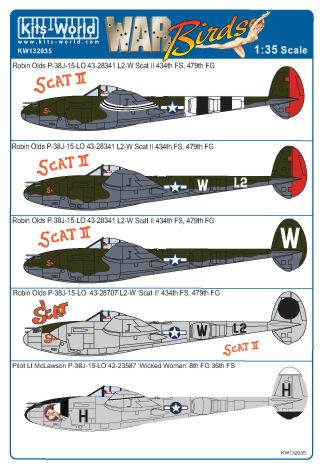 Lockheed P38J-15-LO Lightning 'Scat II", "Wicked Woman" kw132035