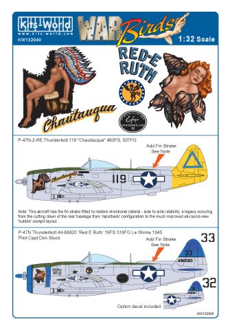 P47N Thunderbolt ("Chatauqua" 463FS 507FG, "Red E Ruth" 19FS, 318FG) kw132040
