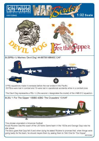 North American B25J Mitchell (1 for the Gipper 100BS/42BG USAAF)  kw132042