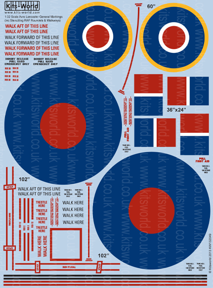 Avro Lancaster general markings incl. stencilling, roundels and walkways) kw132049