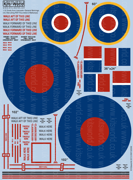 Avro Lancaster general markings incl. stencilling, roundels and walkways)  kw132049