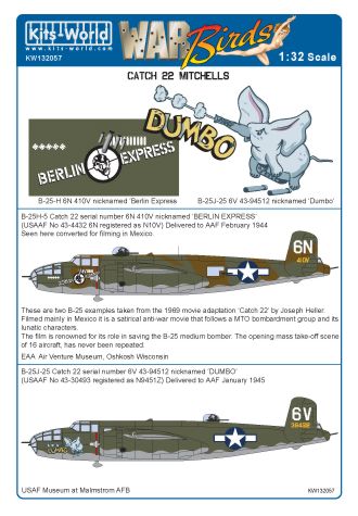 North American B-25H Mitchell (Catch 22 filmstars 'Berlin Express' and 'Dumbo') kw132057