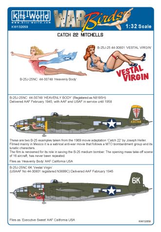 North American B-25H Mitchell (Catch 22 filmstars 'Heavenly Body' and 'Vestal Virgin') kw132059