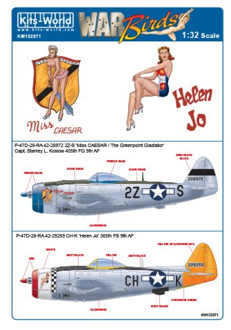 P47D Thunderbolt ("Miss Caesar" 405FG, "Helen Jo" 365FS)  kw132071