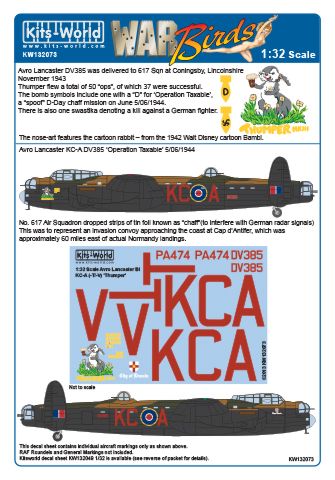 Avro Lancaster B Mk I (DV385 KC-A "Thumper", PA474, "City of Lincoln") kw132073